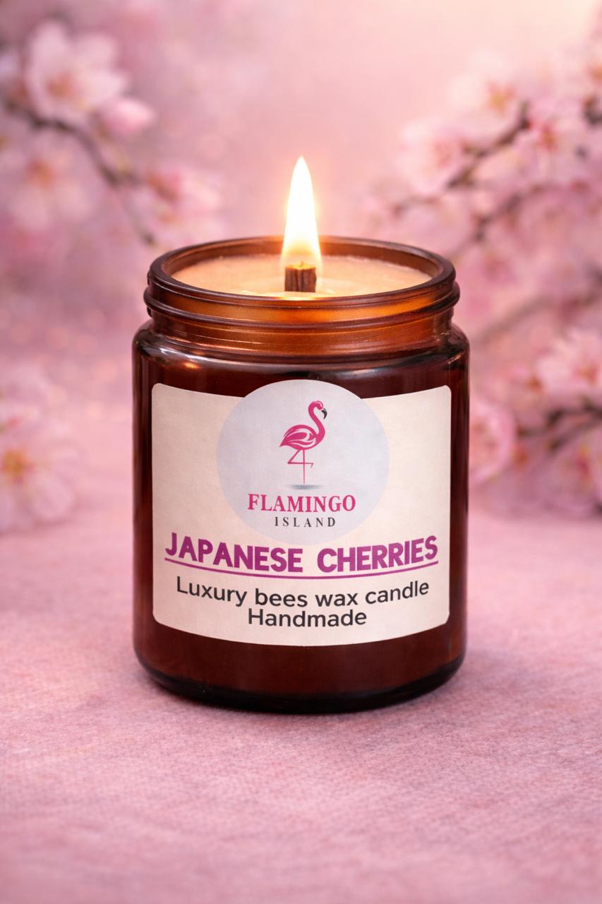 Japanese Cherries Luxury Bees Wax Jar Candle