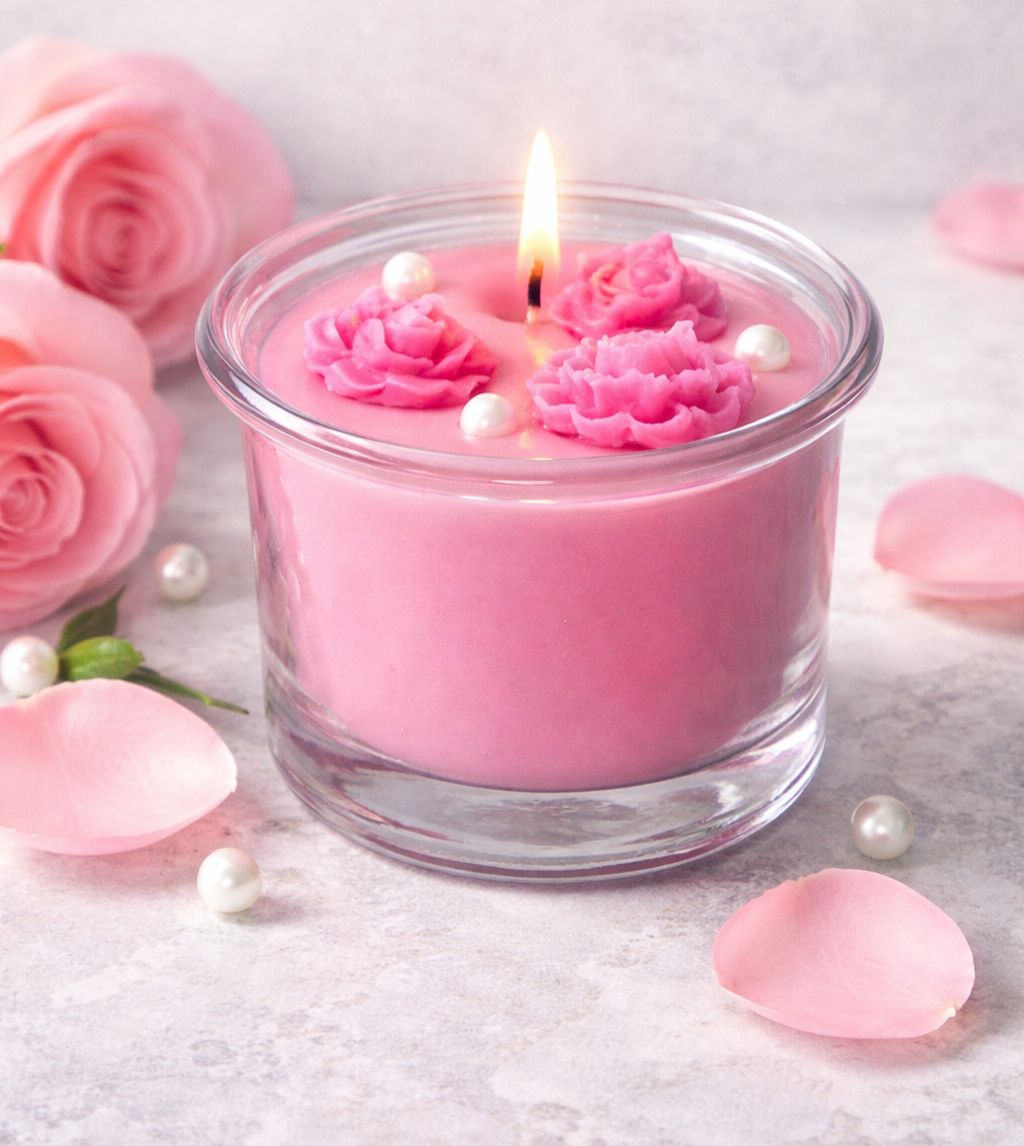 Shahi gulab pearls candle