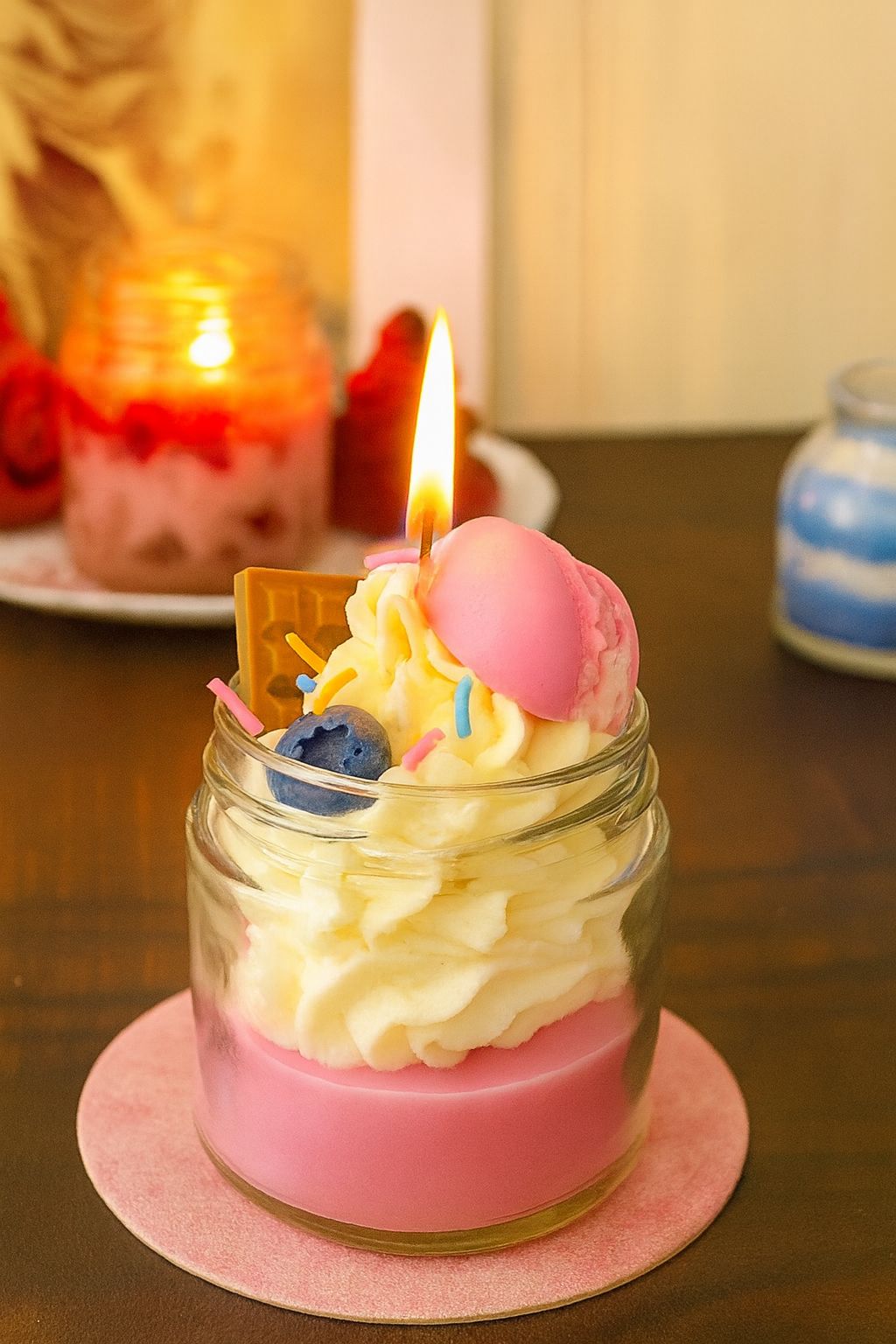 Strawberry Dessert Jar Candle